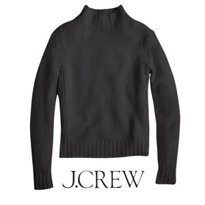 J Crew Merino Alpaca Blend Ribbed Mock Turtleneck Sweater Black Size XS
